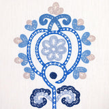 Schumacher Estrella Embroidery Porcelain Fabric