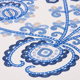 Schumacher Estrella Embroidery Porcelain Fabric