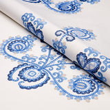 Schumacher Estrella Embroidery Porcelain Fabric