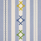Schumacher Rhodes Stripe Sky Fabric