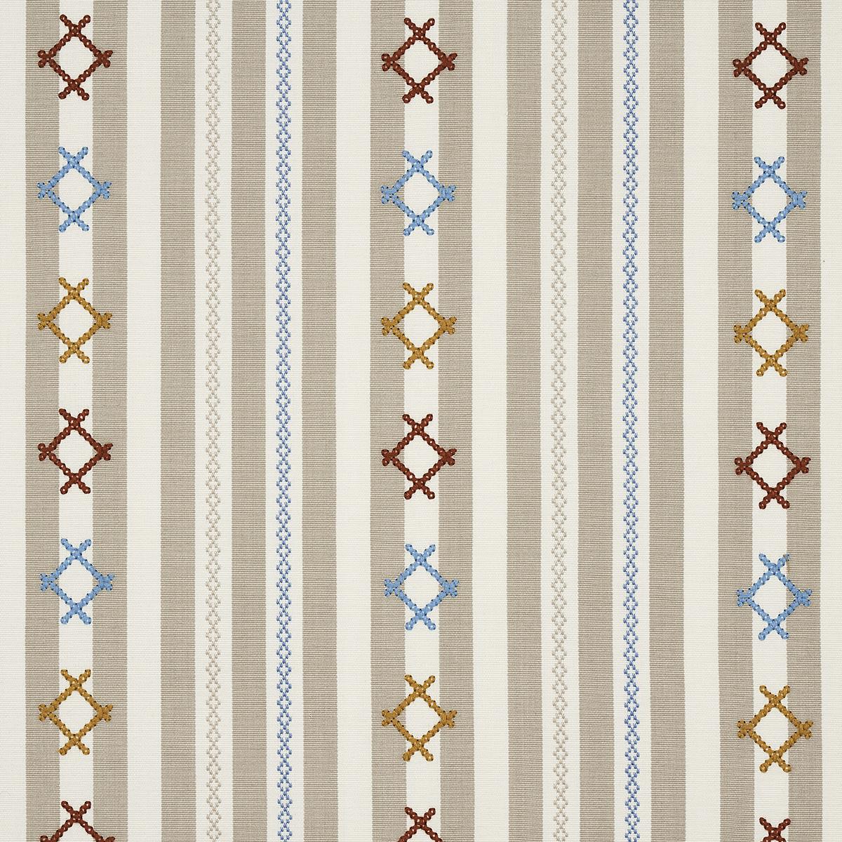 Schumacher Rhodes Stripe Neutral Fabric