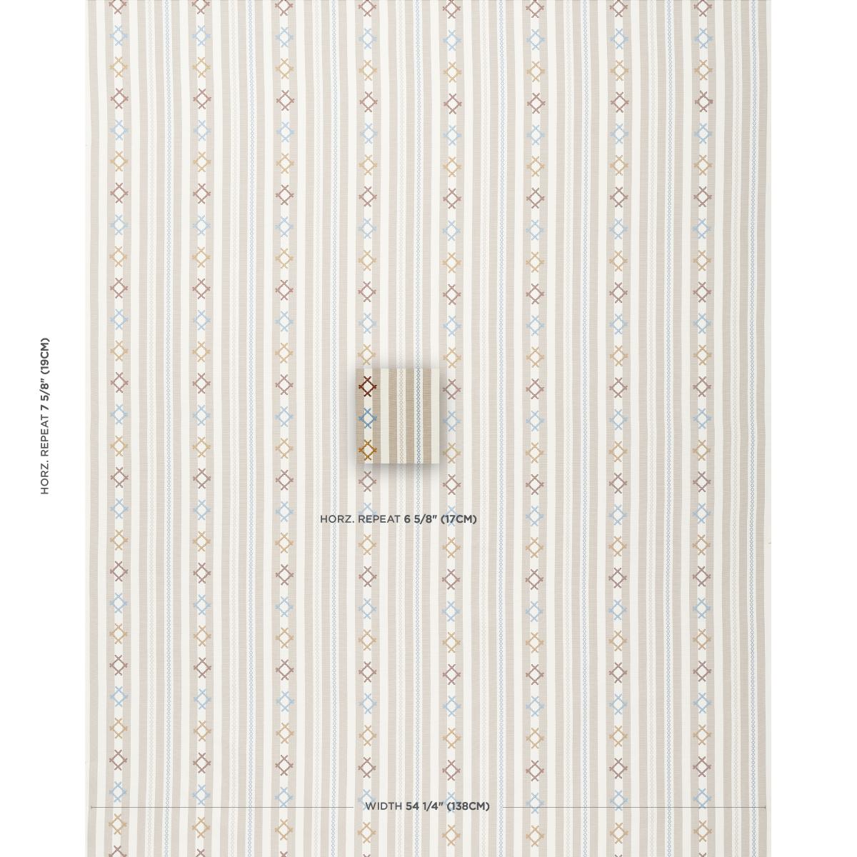 Schumacher Rhodes Stripe Neutral Fabric
