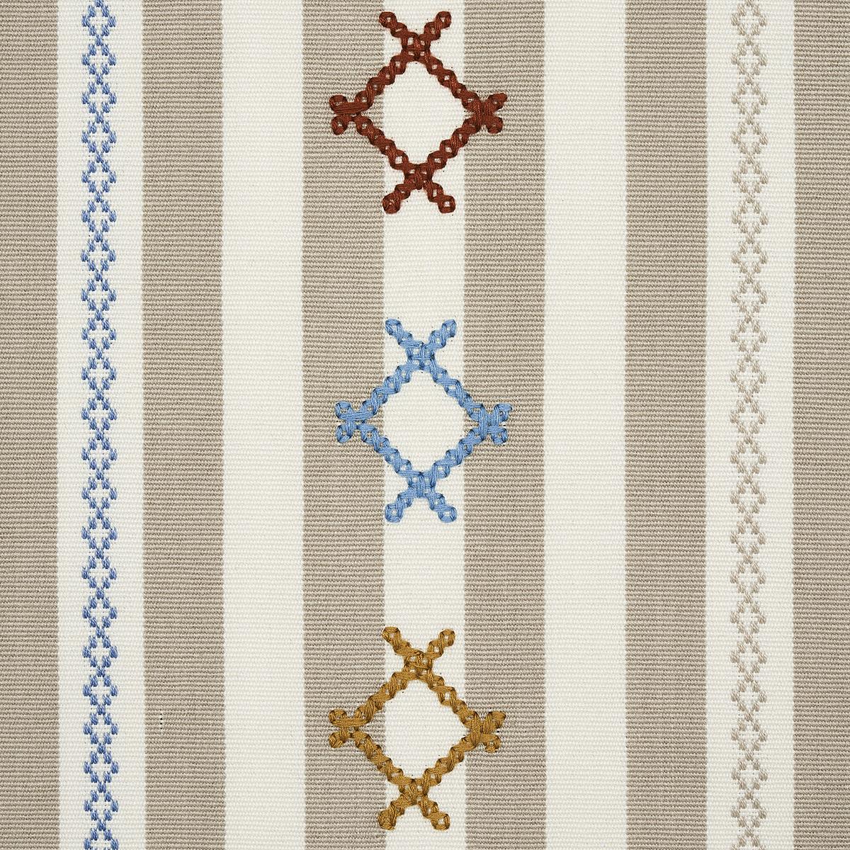 Schumacher Rhodes Stripe Neutral Fabric