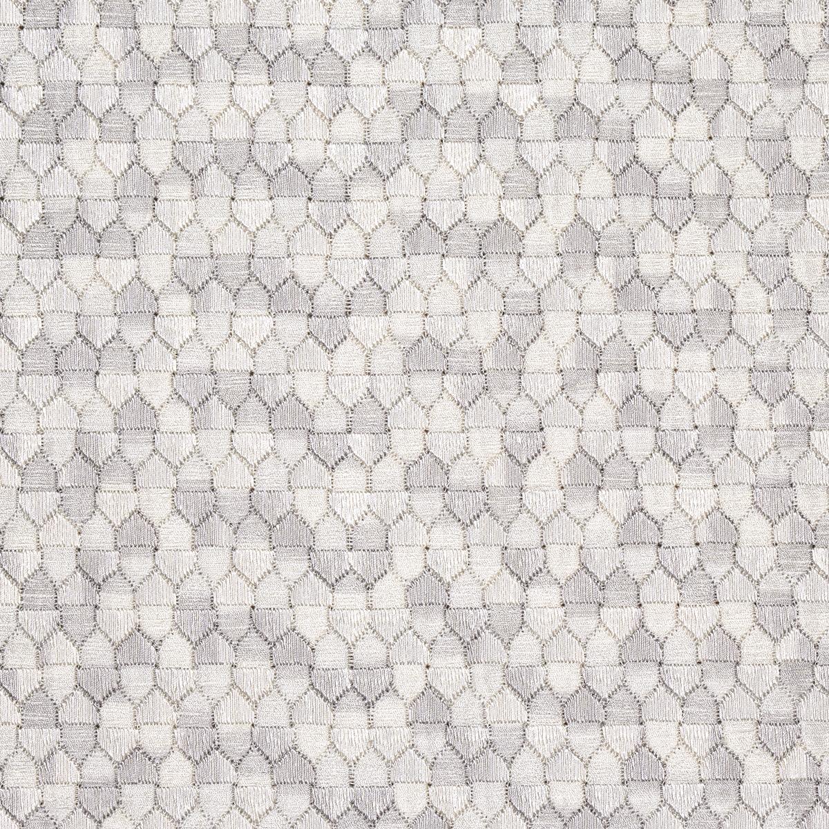 Schumacher Ivins Embroidery Grey Fabric