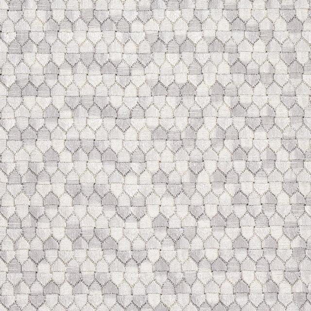 Schumacher Ivins Embroidery Grey Fabric