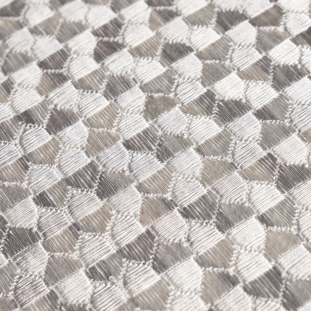 Schumacher Ivins Embroidery Grey Fabric