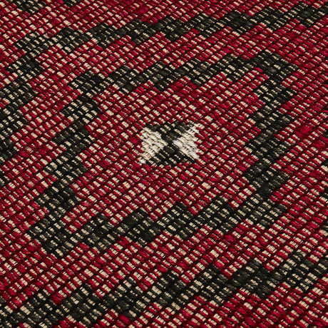 Schumacher Manta Performance Red & Black Fabric