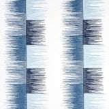 Schumacher Sunburst Stripe Embroidery Blue Fabric