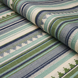 Schumacher Zuni Stripe Aqua Fabric