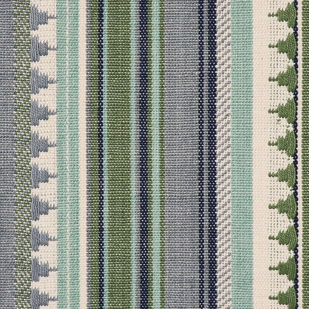 Schumacher Zuni Stripe Aqua Fabric