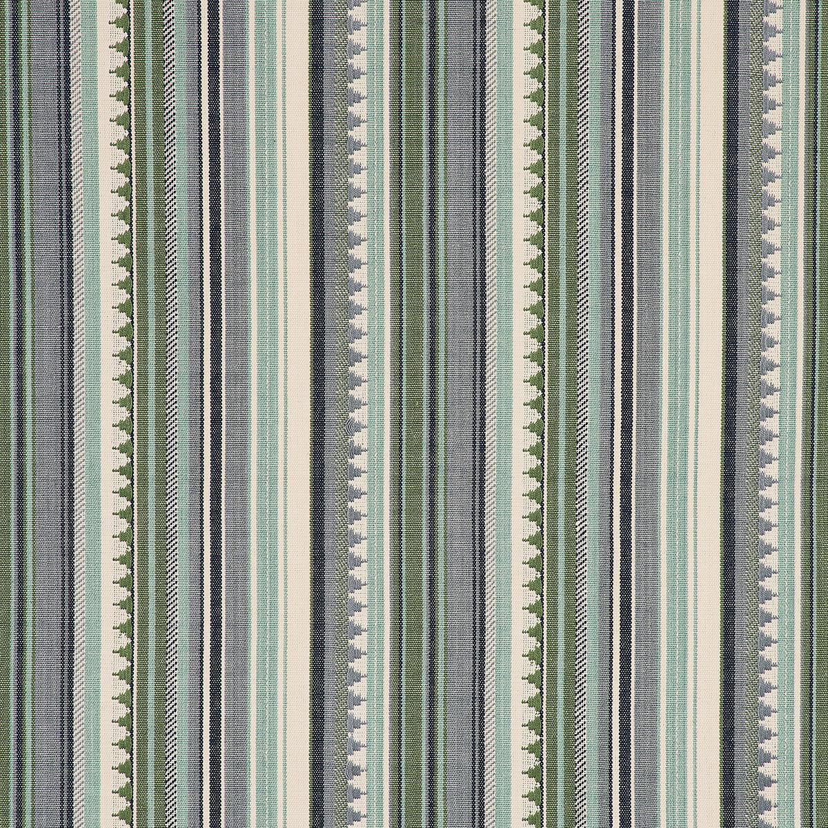 Schumacher Zuni Stripe Aqua Fabric