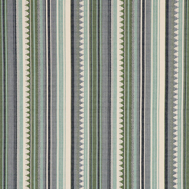 Schumacher Zuni Stripe Aqua Fabric