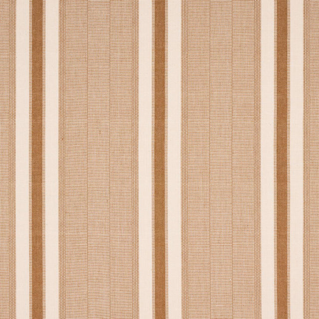 Schumacher Ipala Hand Woven Stripe Carmel Fabric