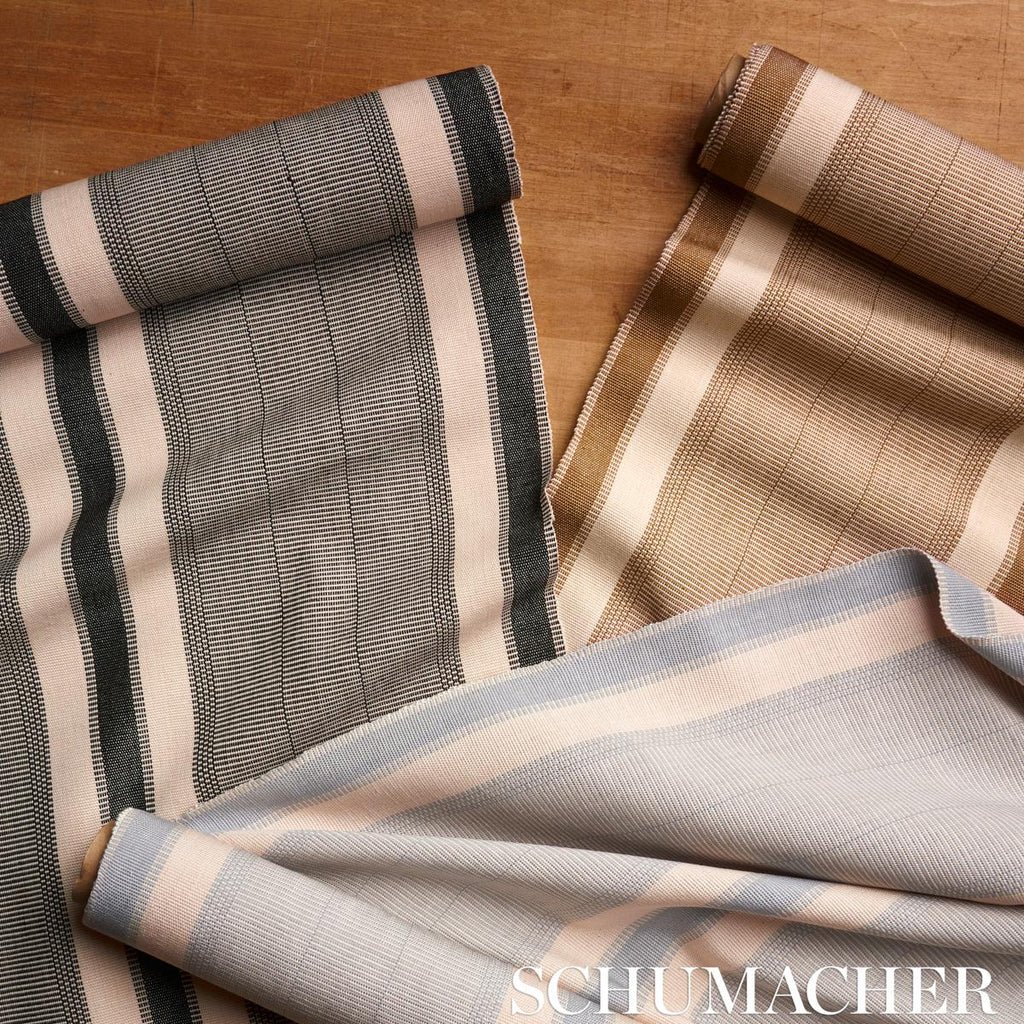 Schumacher Ipala Hand Woven Stripe Carmel Fabric