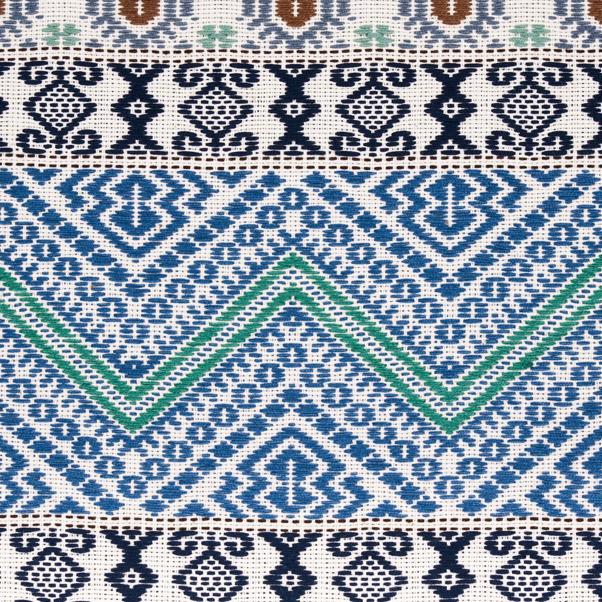 Schumacher Holmul Hand Woven Blue Fabric