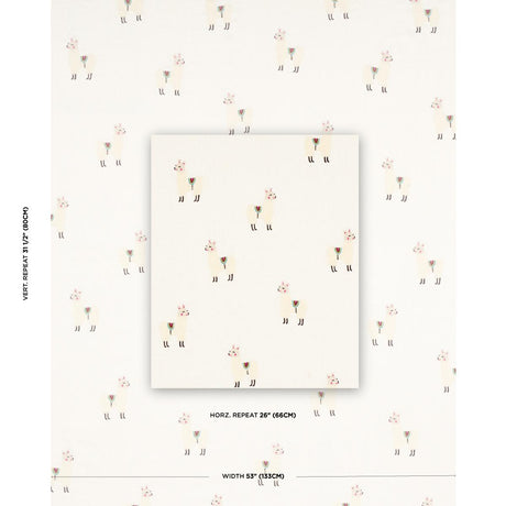 Schumacher Llama Embroidery Multi Fabric
