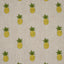 Schumacher Pineapple Embroidery Green On Natural Fabric