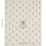 Schumacher Pineapple Embroidery Green On Natural Fabric