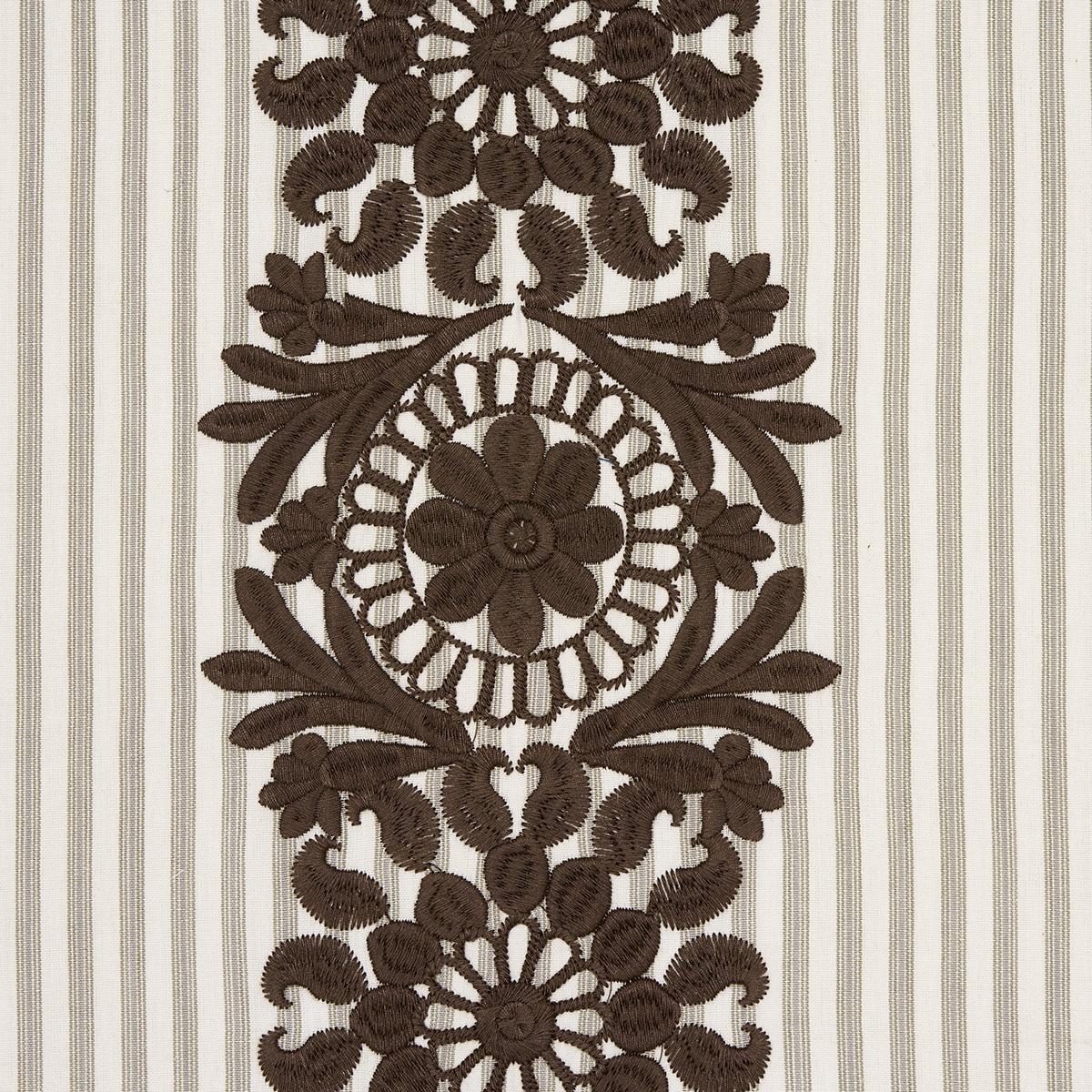 Schumacher Joelle Stripe Chocolate Fabric