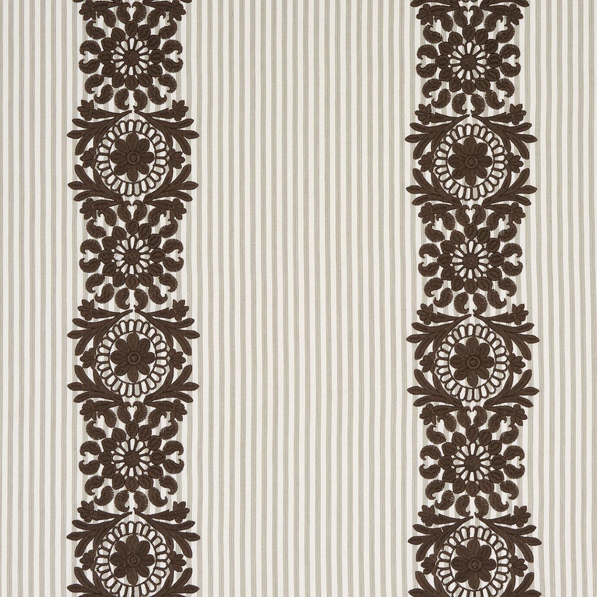 Schumacher Joelle Stripe Chocolate Fabric