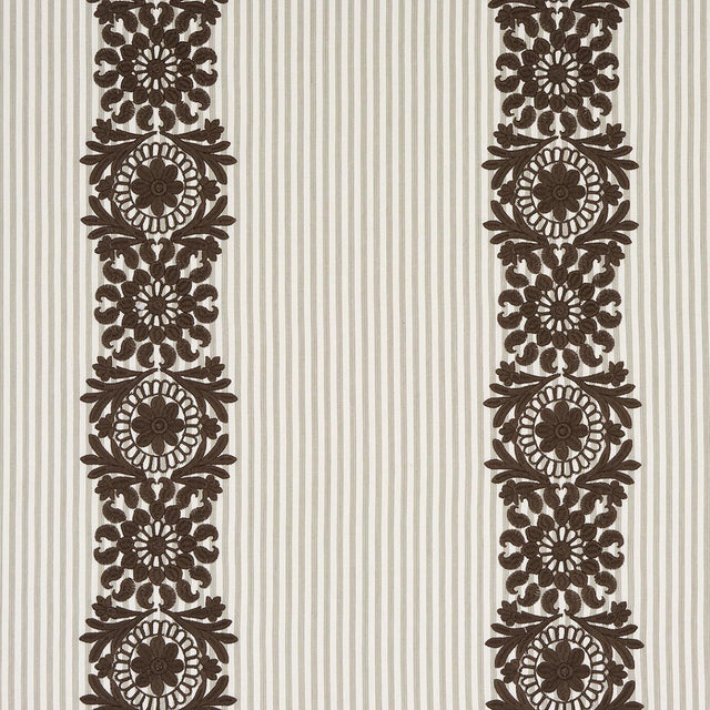 Schumacher Joelle Stripe Chocolate Fabric
