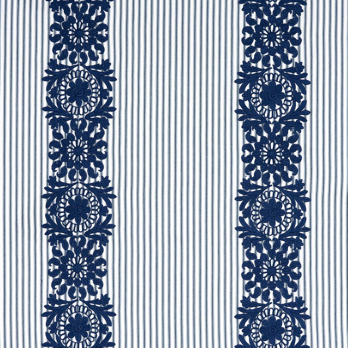 Schumacher Joelle Stripe Blue Fabric