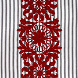 Schumacher Joelle Stripe Red On Black Fabric