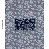 Schumacher Dragon Embroidery Navy Fabric