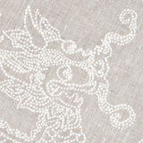 Schumacher Dragon Embroidery Ivory On Natural Fabric