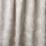 Schumacher Dragon Embroidery Ivory On Natural Fabric
