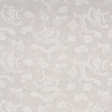 Schumacher Dragon Embroidery Ivory On Natural Fabric