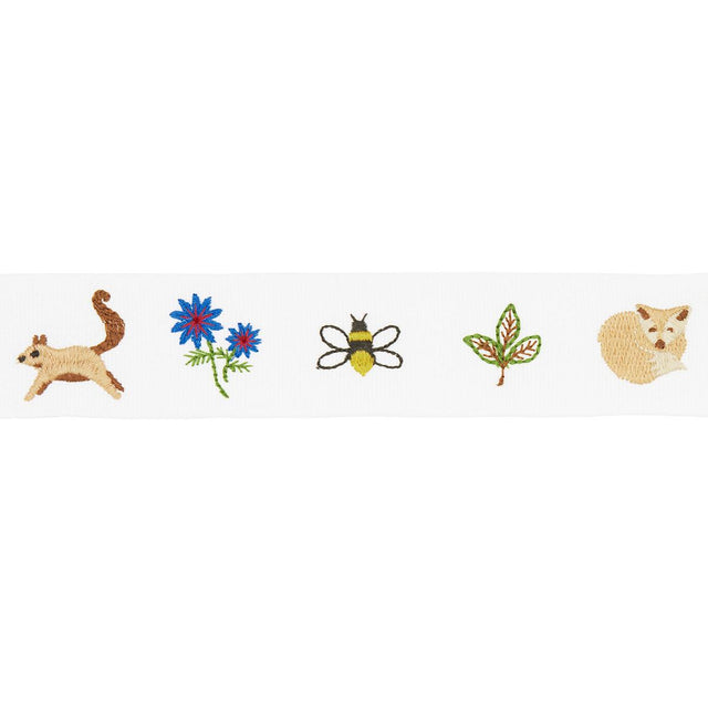 Schumacher Multi On Ivory Tiny Things Embroidered Tape