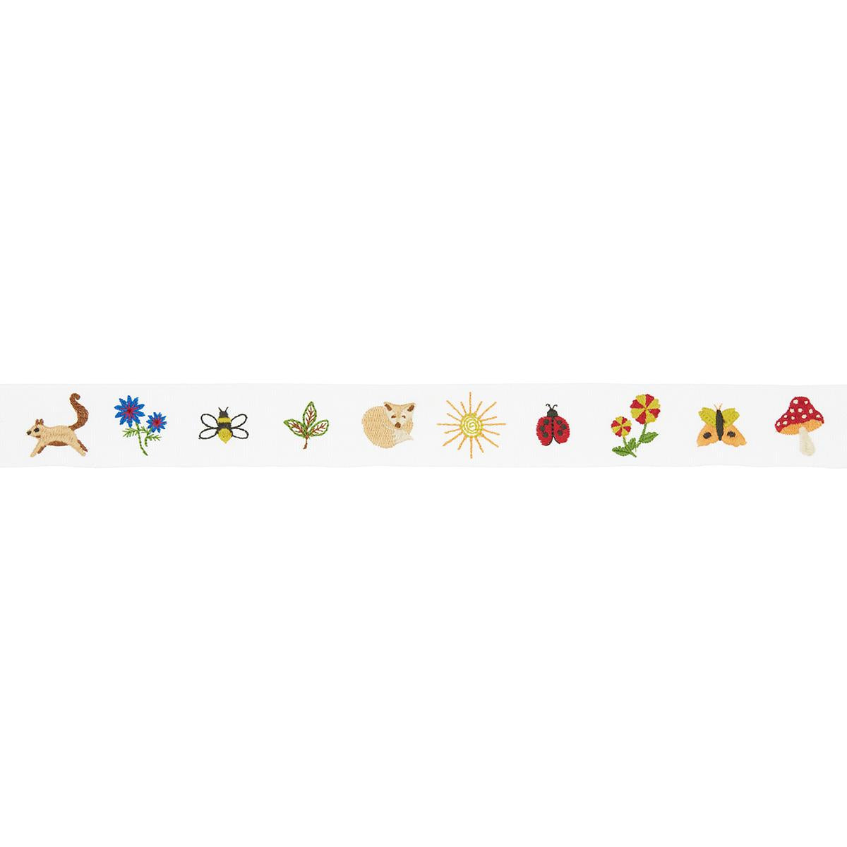 Schumacher Multi On Ivory Tiny Things Embroidered Tape