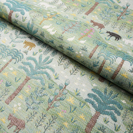Schumacher Las Colinas Scenic Tapestry Green Fabric