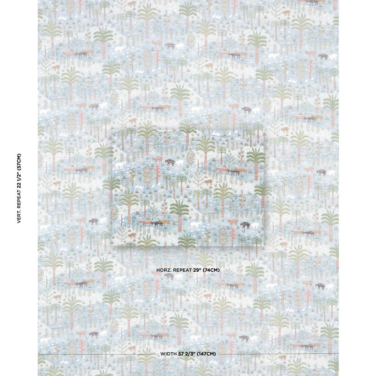 Schumacher Las Colinas Scenic Tapestry Blue Fabric