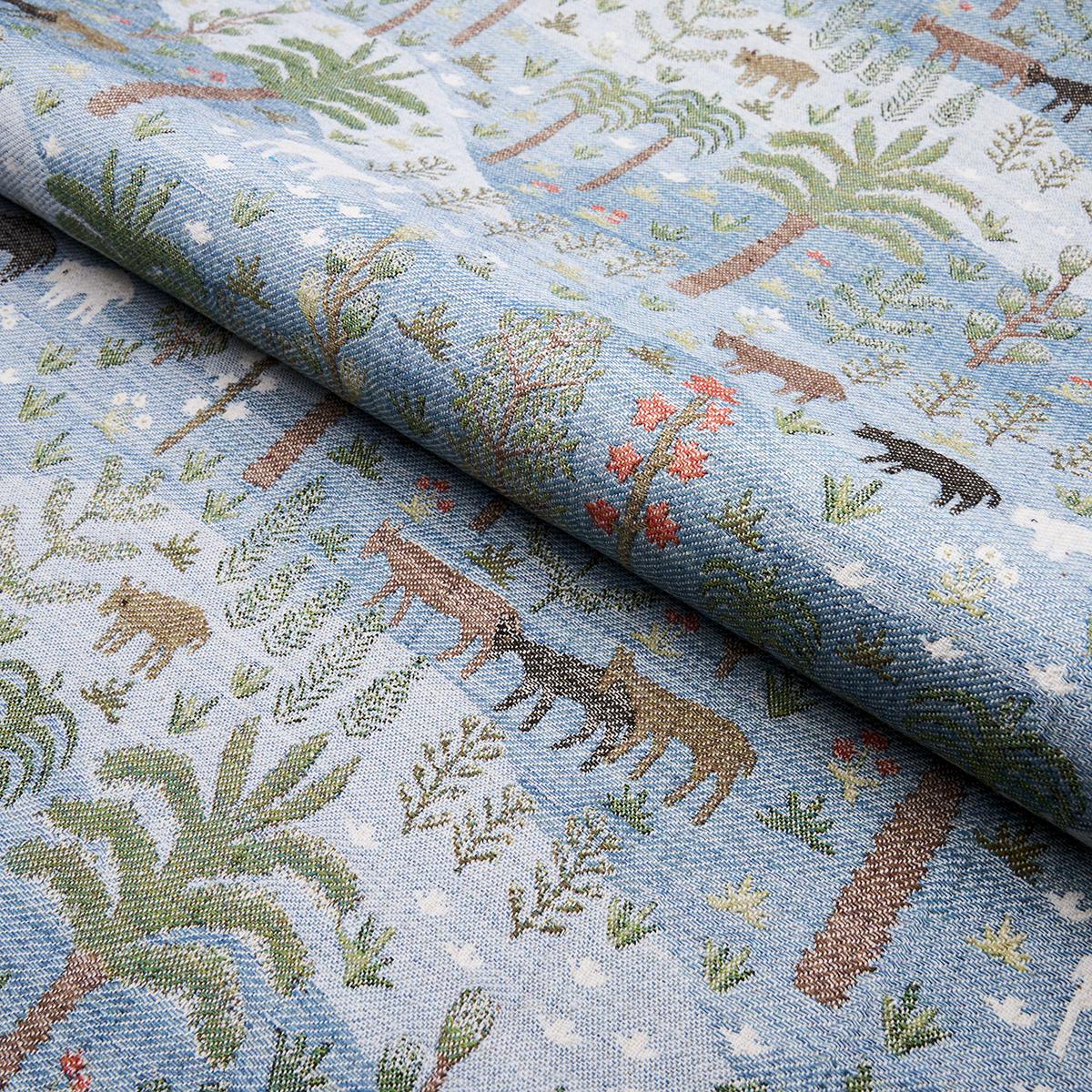 Schumacher Las Colinas Scenic Tapestry Blue Fabric