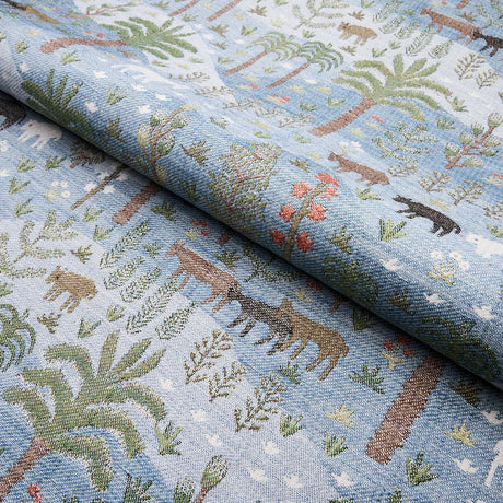 Schumacher Las Colinas Scenic Tapestry Blue Fabric