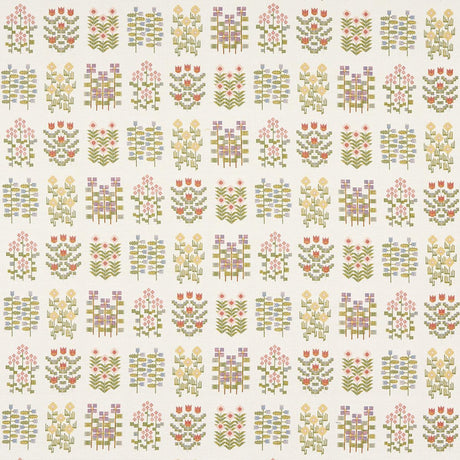 Schumacher Annika Floral Tapestry Multi On Ivory Fabric