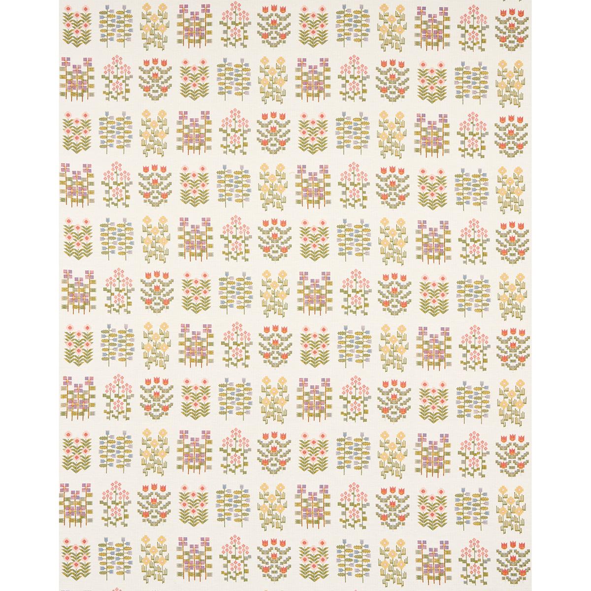 Schumacher Annika Floral Tapestry Multi On Ivory Fabric