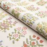 Schumacher Annika Floral Tapestry Multi On Ivory Fabric