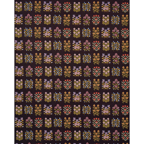 Schumacher Annika Floral Tapestry Multi On Espresso Fabric