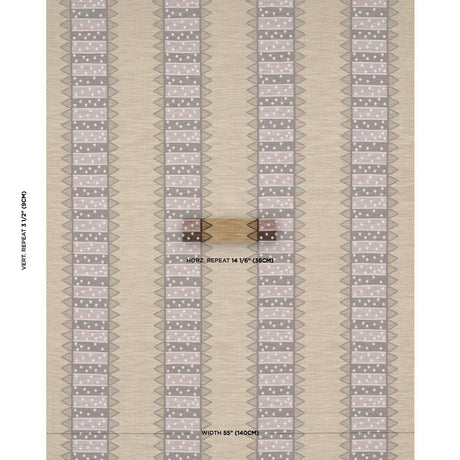 Schumacher Noor Kilim Stripe Aubergine Fabric