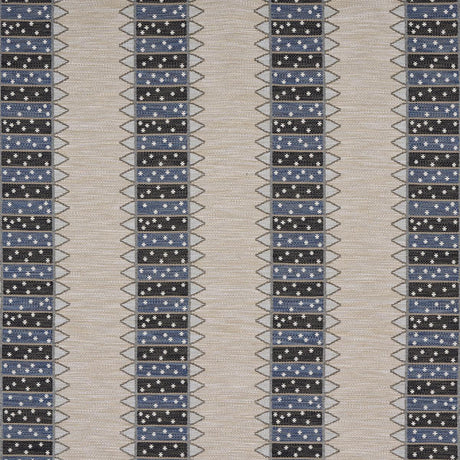 Schumacher Noor Kilim Stripe Indigo Fabric