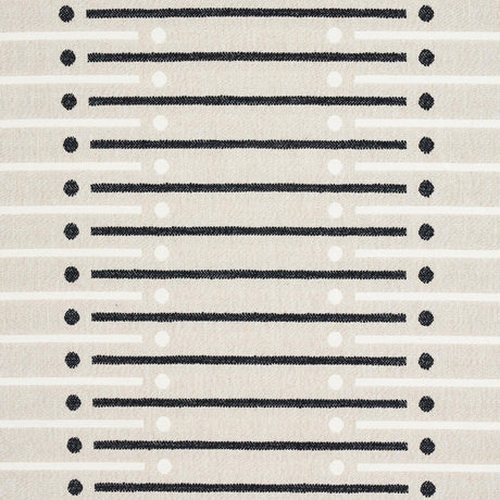 Schumacher Serapo Rustic Weave Carbon & Ivory Fabric