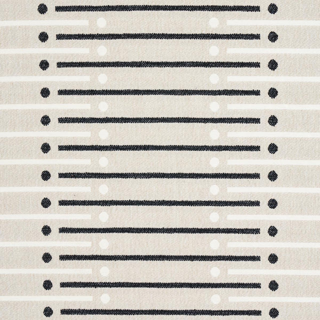 Schumacher Serapo Rustic Weave Carbon & Ivory Fabric