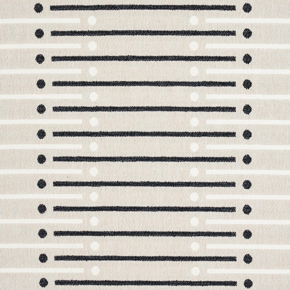Schumacher Serapo Rustic Weave Carbon & Ivory Fabric