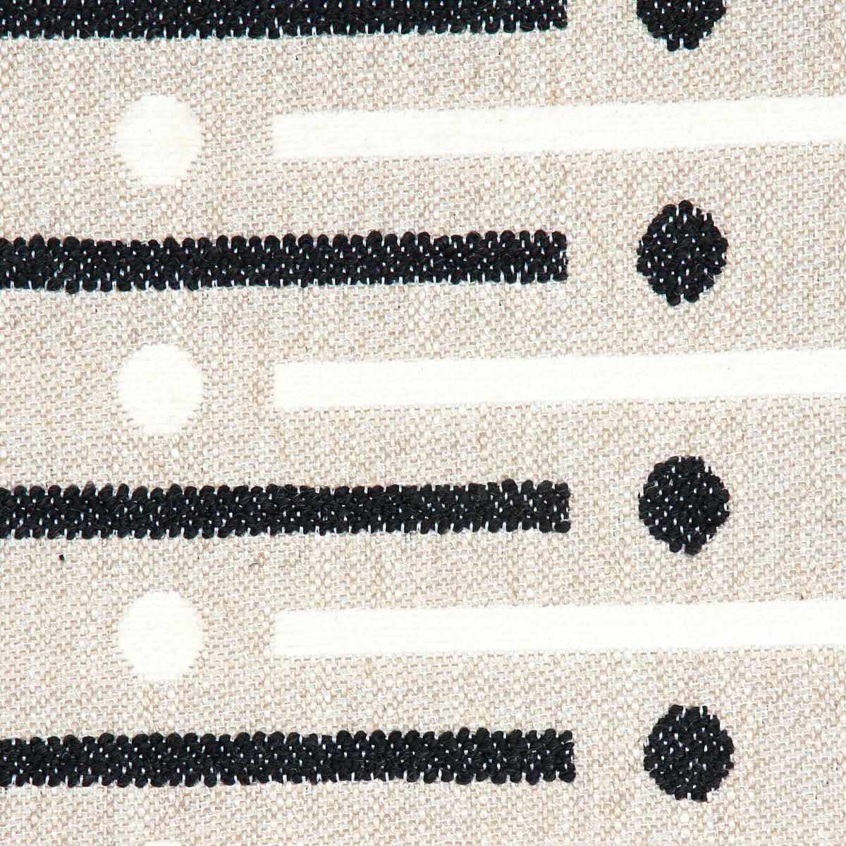 Schumacher Serapo Rustic Weave Carbon & Ivory Fabric