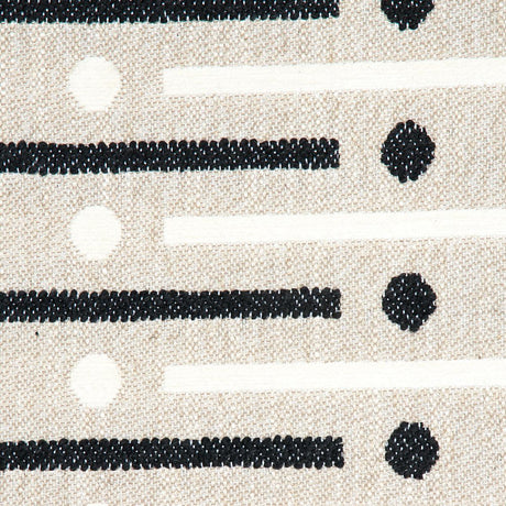 Schumacher Serapo Rustic Weave Carbon & Ivory Fabric