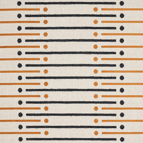 Schumacher Serapo Rustic Weave Carbon & Ochre Fabric