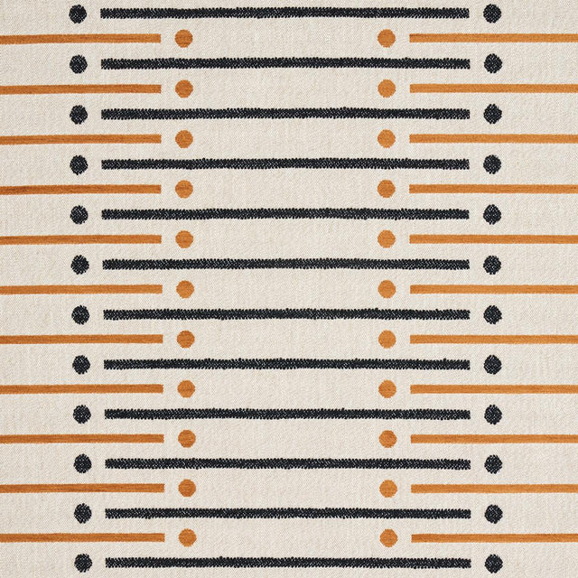 Schumacher Serapo Rustic Weave Carbon & Ochre Fabric